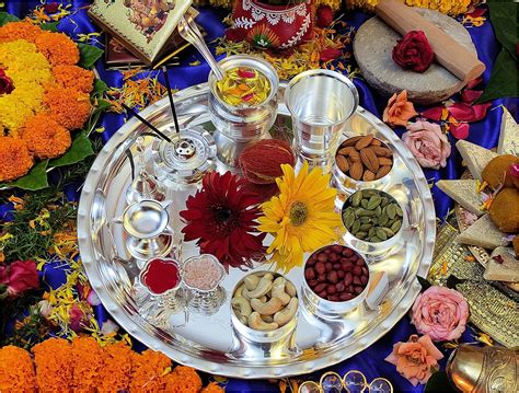 NEETU ARTS Plain Pooja Thali Set Including 1 Plate, 2 Diyas, 2 Kumkum ...