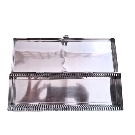 Microscope Slide Box For 50 Slides Pack of 1 Made from Stainless Steel ...
