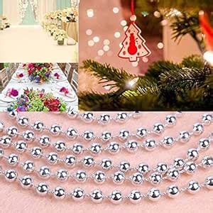 Buy VIBGYOR PRODUCTS 5 Pcs Silver Colour Pearl Beaded Chain Christmas ...