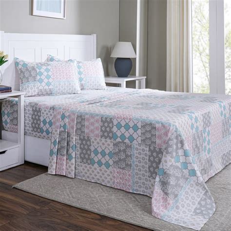 Buy MASPAR Sensory Bloom Cotton 144 TC Printed 3Pcs Super King Bedsheet ...