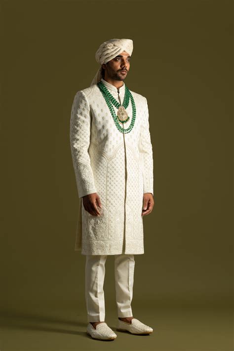 Paarsh Menswear - Ivory Sherwani Set - Elahe