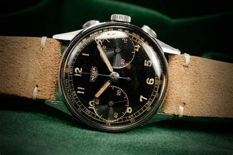 Heuer Ref. 333 Original 1945 Glossy Black Dial Steel Chronogra... for ...