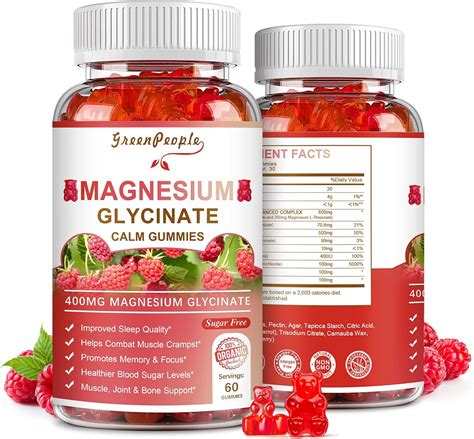 Amazon.com: Magnesium Glycinate Gummies 400mg with L-Threonate 200mg ...