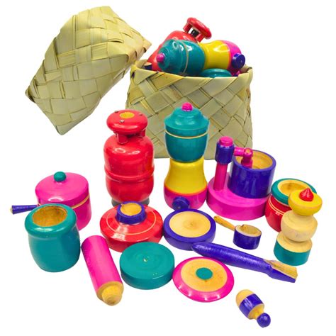 Buy Chennapattana Wood Eco-Friendly Wooden Kitchen Set/Choppu Jaman ...