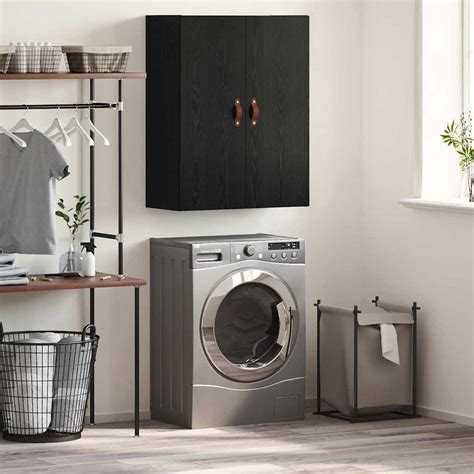 Meuble mural Chêne noir 69,5 x 34 x 90 cm Bois d'ingénierie | Leroy Merlin