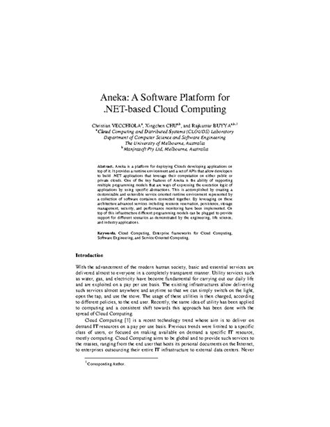 Aneka Cloud Platform 2009 - Aneka: A Software Platform for .NET-based ...