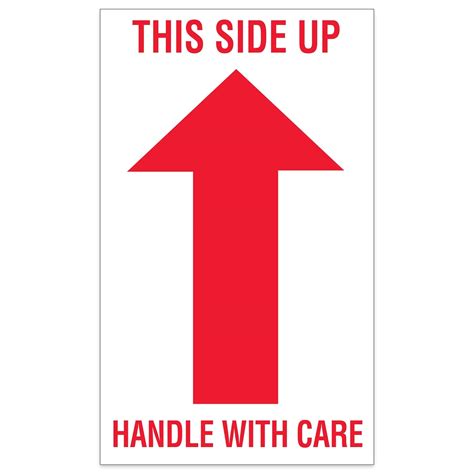 Buy Aviditi Tape Logic 3" x 5","This Side Up Handle with Care" RedWhite ...