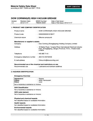 Dow Corning High Vacuum Grease - Fill Online, Printable, Fillable ...