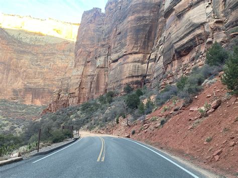 Rockfall near Big Bend on Zion Canyon Scenic Drive - Zion National Park ...