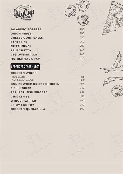 Menu at The Big Cup Theory, Hyderabad, Amigos Auto Spa Showroom