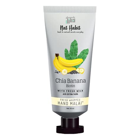 Buy Nat Habit Chia Banana Biotin Hand Cream Fresh Whipped Hand Malai ...