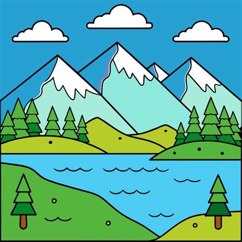 Mountain lakes view | Premium AI-generated vector