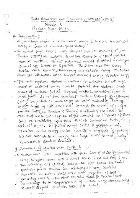 Nuclear Power Plants: Economics and Generation (15EE361) Final Exam ...