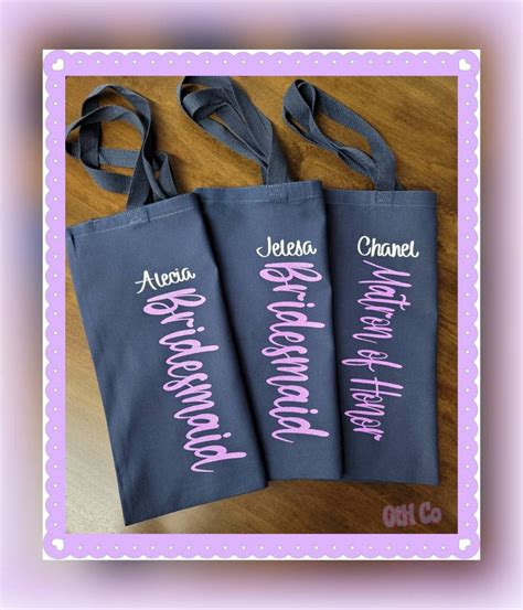 Personalized Bridesmaid Canvas Tote Bag: Bridal Party Gift