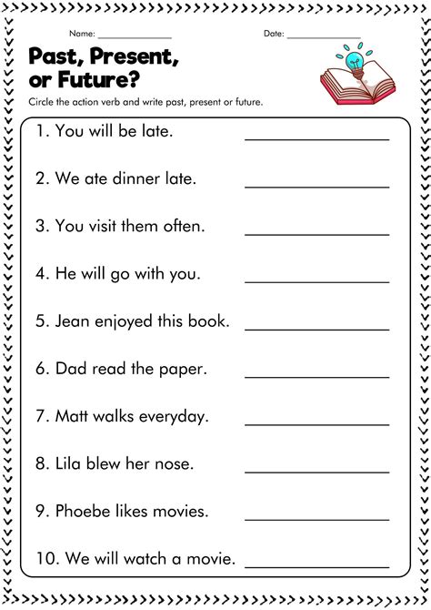 16 Past Tense Verbs Worksheets 2nd Grade | Verb worksheets, Past ...