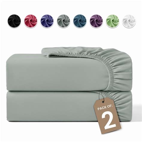 Lux Decor 2-Pack King Fitted Sheets Only - 16" Deep Pocket, Brushed ...