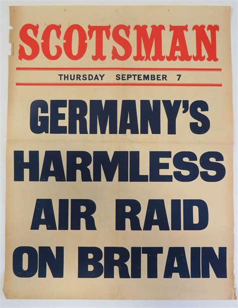 Early WW2 Phoney War Period Newspaper Billboard Poster in Ephemera