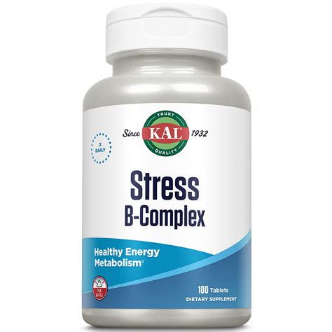 KAL Stress B Complex Vitamin Supplement for Energy and Immune Support ...