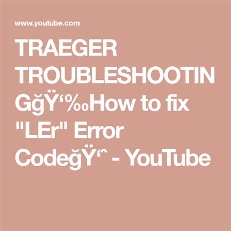 Traeger Ler Code Error Code 的图像结果