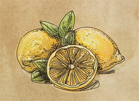 Image result for Lemon Drawing Colored