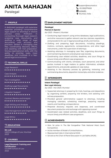 Law School Sample Resume