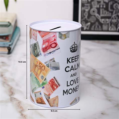 Market99 Money Bank Novelty Toys - White Tin Cylindrical Glossy Finish ...