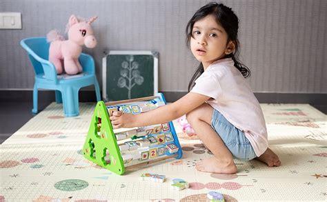 Wish Genie 4-in-1 Wooden Activity Triangle | Rotating Alphabet Cum ...