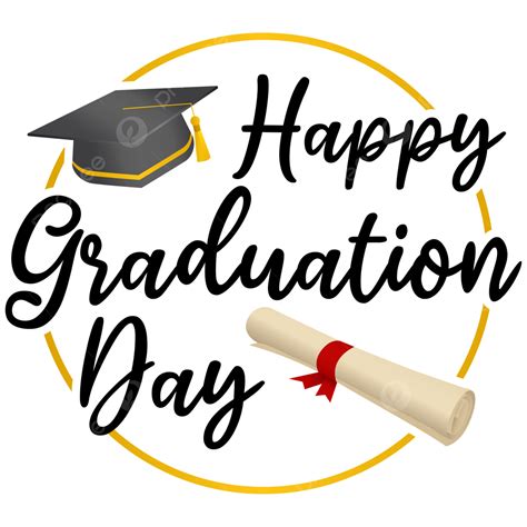 Happy Graduation Day Clipart Hd PNG, Happy Graduation Day Lettering ...