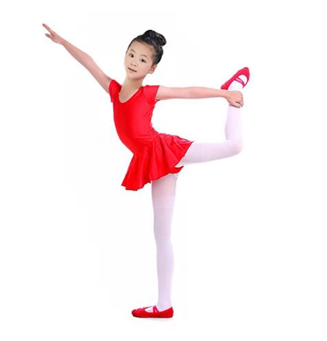 儿童舞蹈服装少儿短袖连体练功体操形体服芭蕾舞裙女童考级演出服-阿里巴巴
