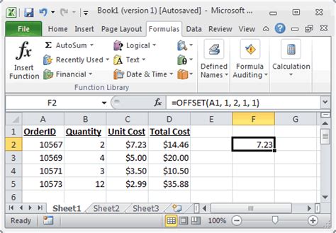 Image result for Offset Excel