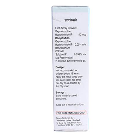 Buy Sinoxy Nasal Spray online | Uses, Side Effects, Price and ...