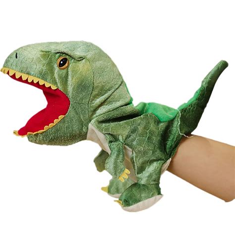 yeesport Kids Dinosaur Hand Puppet Open Mouth Soft Plush Puppet ...