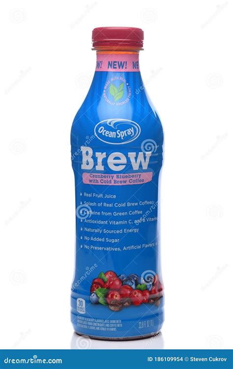 IRVINE, CALIFORNIA - 8 JUNE 2020: a Bottle of Ocean Spray Brew, a Cold ...