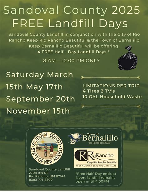 Sandoval County Free Landfill Days | The Official Site of Rio Rancho, NM