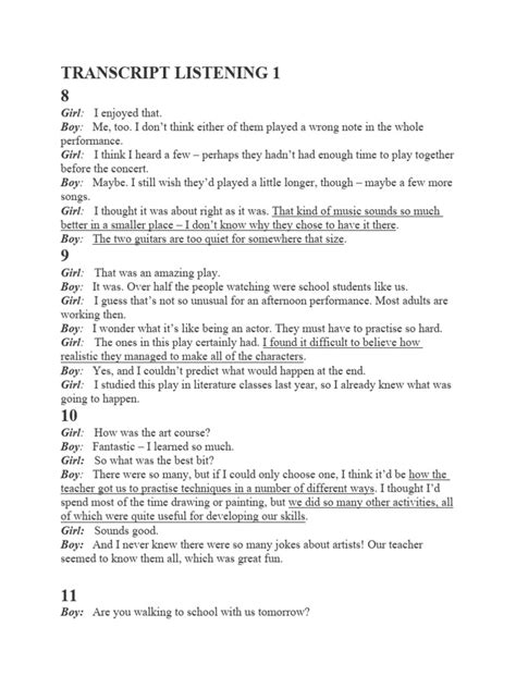 Image result for Transcript Audio Sample PDF