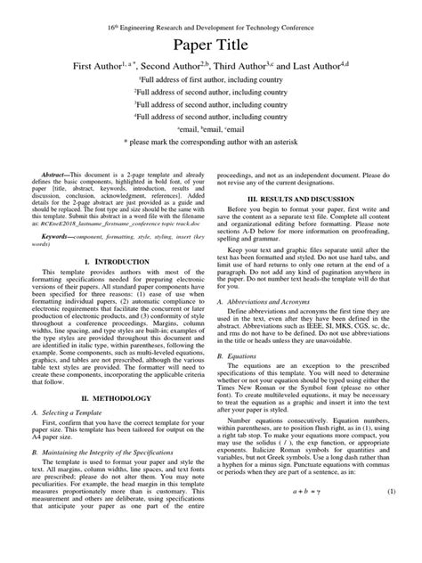 Image result for Conference Abstract Format