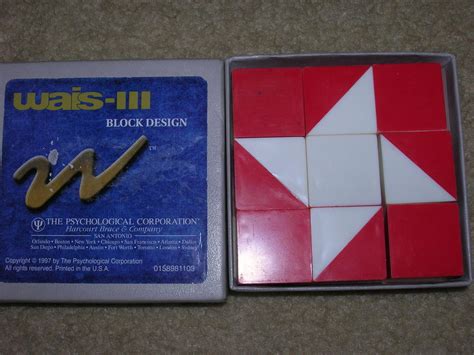 *WECHSLER INTELLIGENCE SCALE BLOCK DESIGN TEST FOR WAIS/WISC III/IV ...