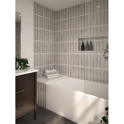 Elida Ceramica Zellige Cashmere Cream 3-in x 12-in Glossy Ceramic ...