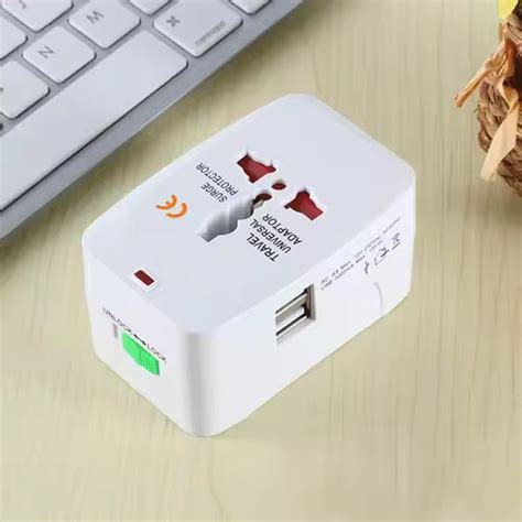 Universal Travel Adapter With Dual Usb Charger Ports - International M ...