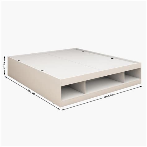 Buy Helios Reynan Frosty Queen Bed with Box Storage - White from Helios ...