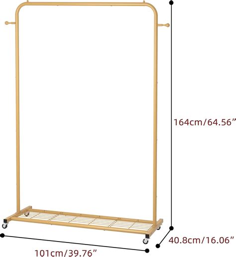 Buy Sywhitta Clothes Rack on wheels, Clothing Rack with Bottom Mesh ...