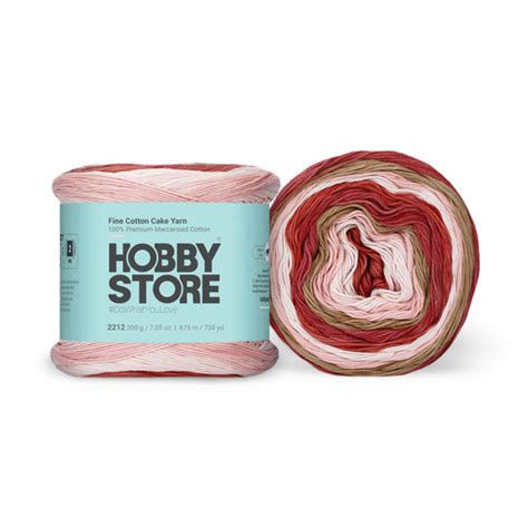 Fine Mercerised Cotton Cake Yarn by Hobby Store 200 g - Multi-Color 22 ...