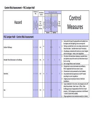 Fillable Online Centre Risk Assessment FSC Juniper Hall Fax Email Print ...