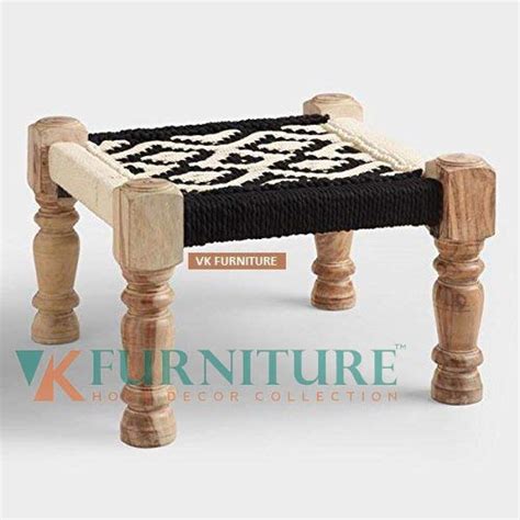 VK Furniture Sheesham Wood Kitchen Stool | Wooden Stool | Khat | Brown ...