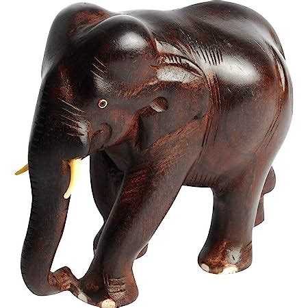 Buy Sri Arundhathi Handicrafts Rose Wooden Trunk Down Elephant Figurine ...