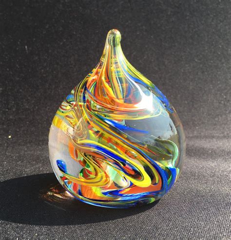 『Giboshi Rainbow Marbling paper weight/擬宝珠 虹色 練り込み ペーパーウェイト』 | YUGEN GLASS