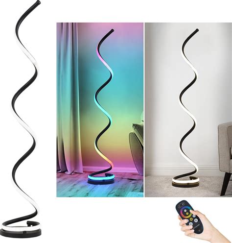 CICIYIG Floor Lamps for Living Room, RGB Colors Led Modern Spiral Floor ...