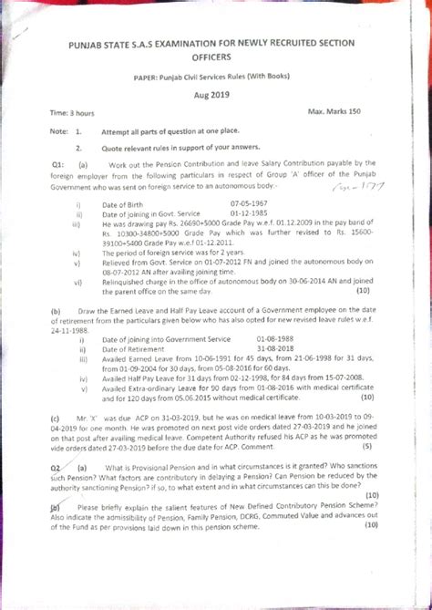 SAS DEPARTMENTAL EXAMINATION PAPERS - AUGUST 2019 - Studocu
