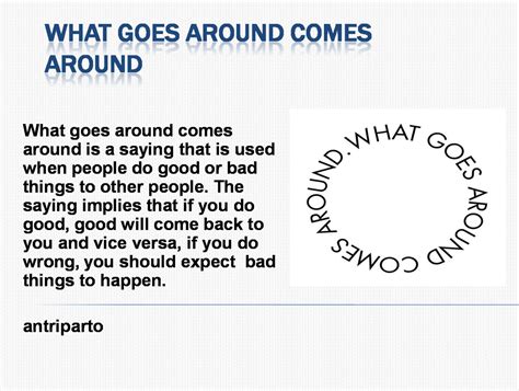 Meaning of the proverb “What goes around comes around” #learnenglish ...