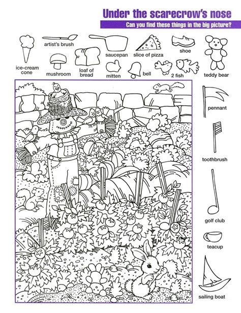 Hidden Pictures Worksheets Hard